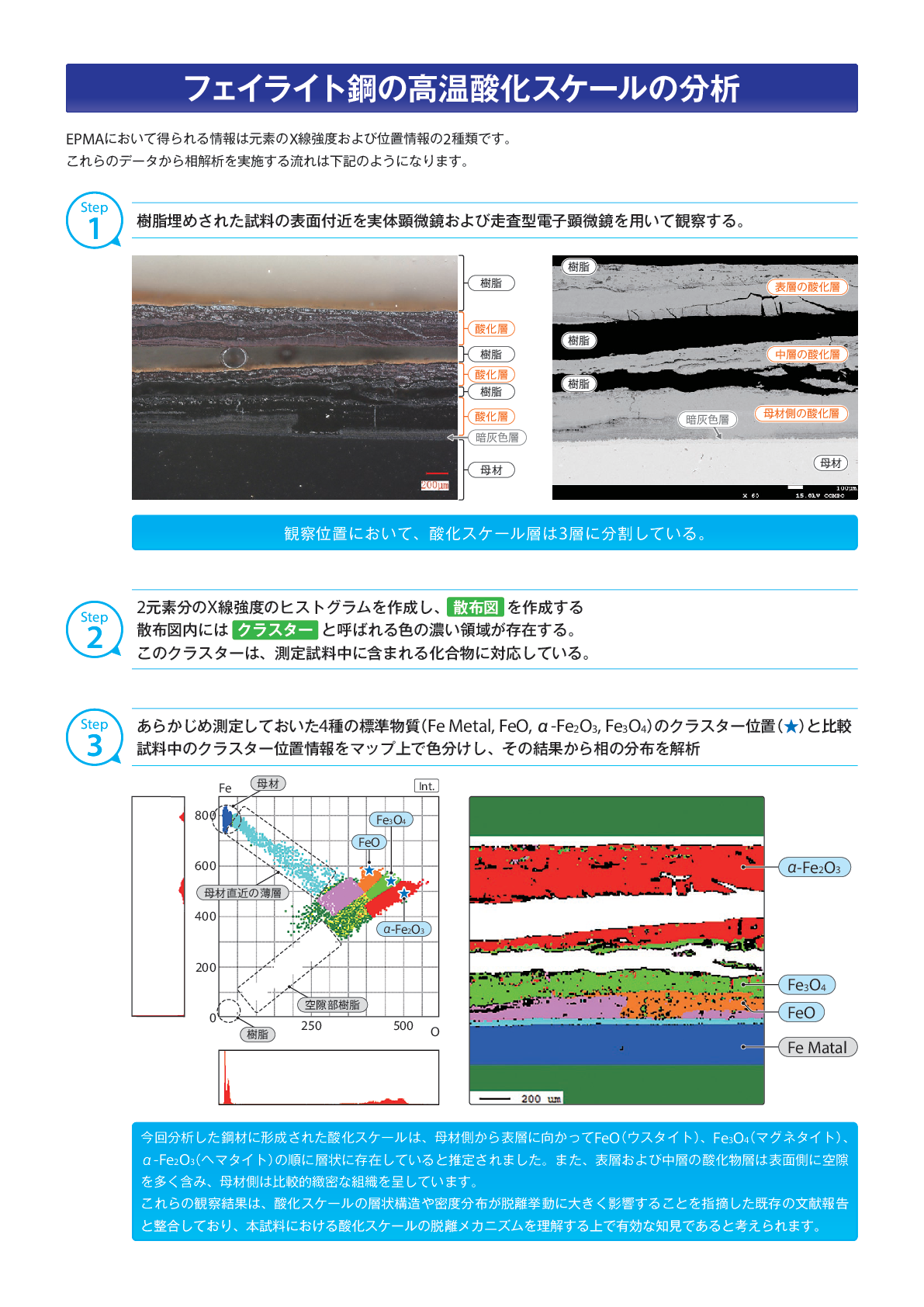 FE-EPMAによるフェライト鋼の高温酸化スケールの分析のご紹介2