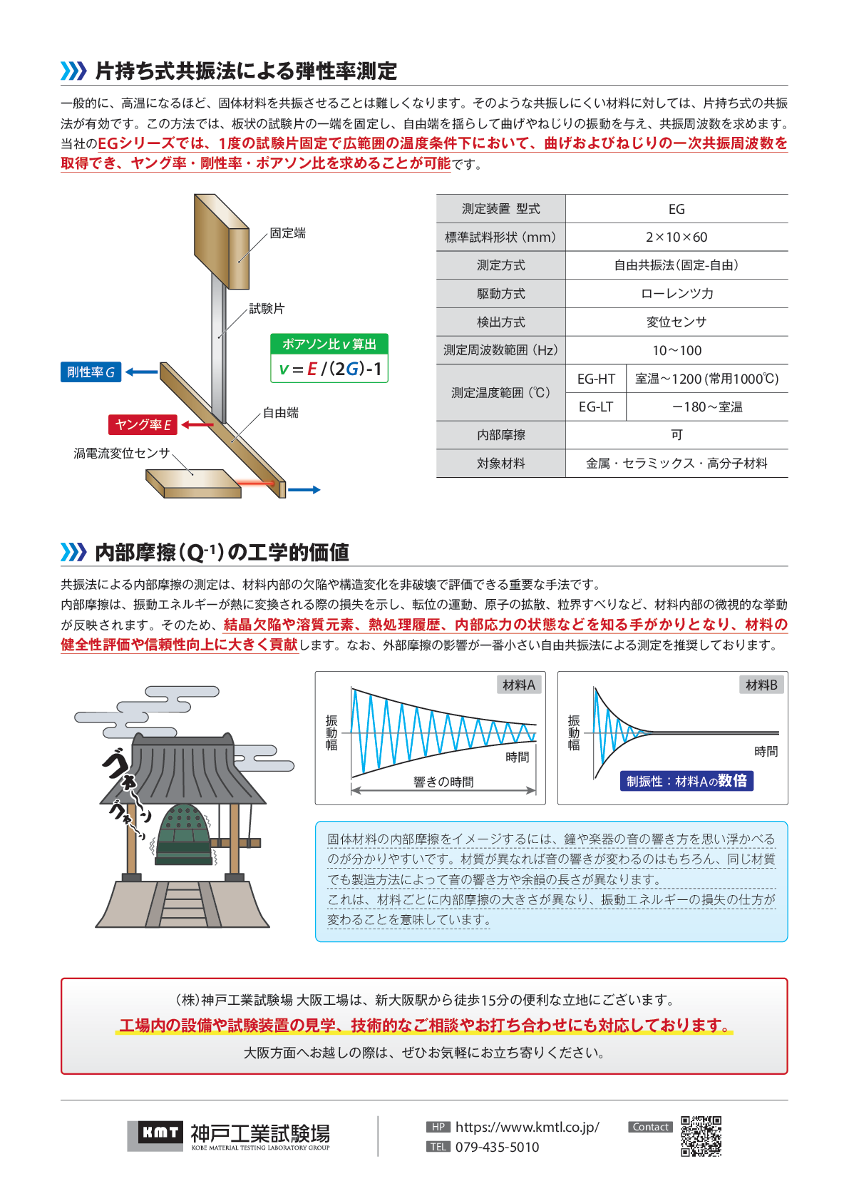 弾性率および内部摩擦測定の受託試験サービス2